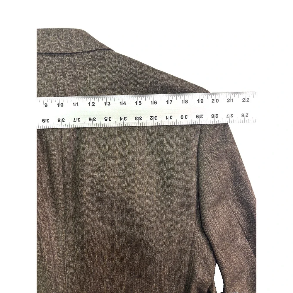 Jos A Bank 40R Brown Herringbone Tweed‎ Blazer Jacket Sport Suit Coat Wool